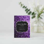 Carte De Visite Parties scintillant foncé violet faux brillant sci (Debout devant)
