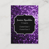 Carte De Visite Parties scintillant foncé violet faux brillant sci (Devant)