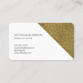 Carte De Visite Parties scintillant géométrique moderne Gold Profe (Dos)
