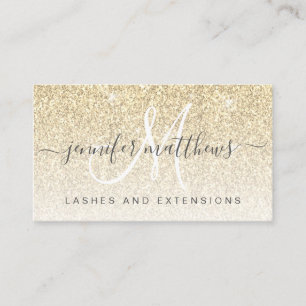 Carte De Visite Parties scintillant Girly Gold Lashes Salon Open C