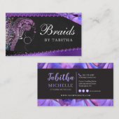 Carte De Visite Parties scintillant Glam Abstrait moderne Braiding (Devant / Derrière)