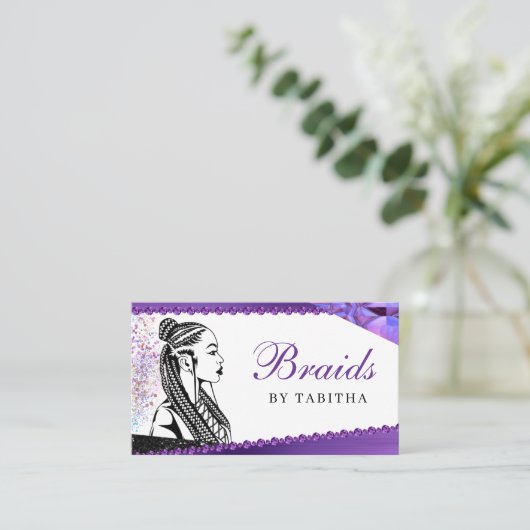 Carte De Visite Parties scintillant Glam Abstrait moderne Braiding (Debout devant)