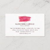 Carte De Visite Parties scintillant Glam Nail Art Manicure Salon C (Dos)