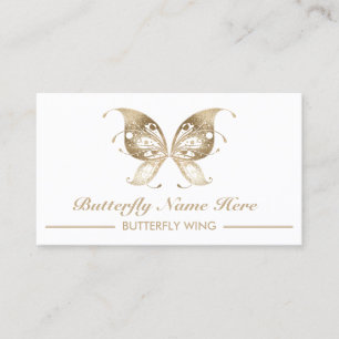 Carte De Visite Parties scintillant Gold Butterfly Wing Swirl Déco