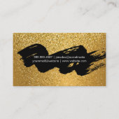 Carte De Visite Parties scintillant Gold Confetti | Noir brossé (Dos)