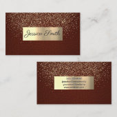 Carte De Visite Parties scintillant Gold Confetti | Texture en cui (Devant / Derrière)