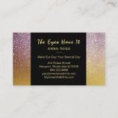 Carte De Visite *~* Parties scintillant Gold de l'aubergine Lashes (Dos)