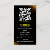 Carte De Visite Parties scintillant Gold des services de construct (Dos)