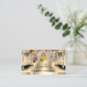 Carte De Visite Parties scintillant Gold Drift Nail Manicure Flora (Debout devant)