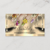 Carte De Visite Parties scintillant Gold Drift Nail Manicure Flora (Devant)