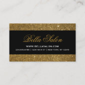 Carte De Visite Parties scintillant Gold et Black Glam Faux (Devant)