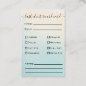 Carte De Visite Parties scintillant Gold Eyelash Extension Client  (Dos)