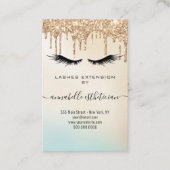 Carte De Visite Parties scintillant Gold Eyelash Extension Client  (Devant)