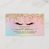 Carte De Visite Parties scintillant Gold Eyelash Extension Loyauté (Devant)