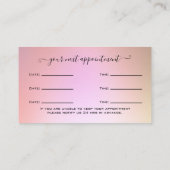 Carte De Visite Parties scintillant Gold Eyelash Extension Rendez- (Dos)