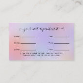 Carte De Visite Parties scintillant Gold Eyelash Extension Rendez- (Dos)