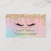 Carte De Visite Parties scintillant Gold Eyelash Extension Rendez- (Devant)