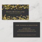 Carte De Visite Parties scintillant Gold Faux Confetti | Glitz mod (Devant / Derrière)