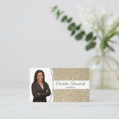 Carte De Visite Parties scintillant Gold Faux Custom Professional  (Debout devant)