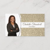 Carte De Visite Parties scintillant Gold Faux Custom Professional  (Devant)