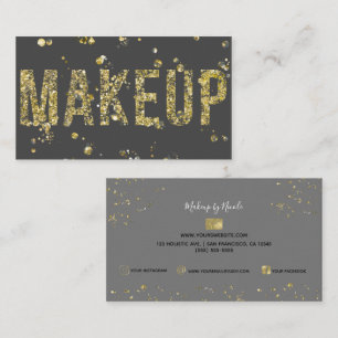 Carte De Visite Parties scintillant Gold Flakes Glam Maquillage de