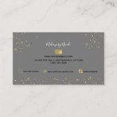 Carte De Visite Parties scintillant Gold Flakes Glam Maquillage de (Dos)