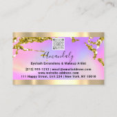 Carte De Visite Parties scintillant Gold Frame Event Planner QR Co (Dos)