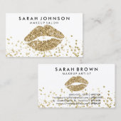 Carte De Visite Parties scintillant Gold Lips Imprimer (Devant / Derrière)