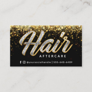 Carte De Visite Parties scintillant Gold Shining Hair Afcare Card 