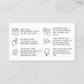 Carte De Visite Parties scintillant Gold Spray Tan Instruction car (Dos)