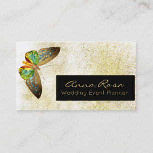 Carte De Visite *~* Parties scintillant Gold Watercolor Papillon d