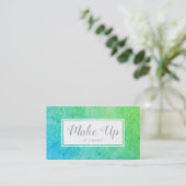 Carte De Visite Parties scintillant Green Blue Ombre Sparkle (Debout devant)