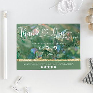 Carte De Visite Parties scintillant Green Crystal Professional Mer