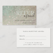 Carte De Visite Parties scintillant Green Pink Aqua Shimmer recomm (Devant / Derrière)