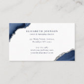 Carte De Visite Parties scintillant gris argent de la marine moder (Dos)