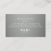 Carte De Visite Parties scintillant gris argenté (Dos)