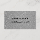 Carte De Visite Parties scintillant gris argenté Salon des cheveux (Devant)