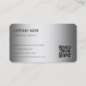 Carte De Visite Parties scintillant grise et métal gris (Dos)