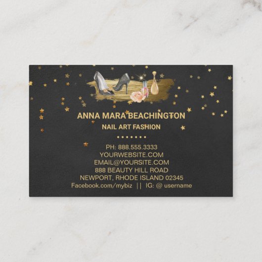 Carte De Visite *~* Parties scintillant Heures Clou Polonais Parfu (Dos)