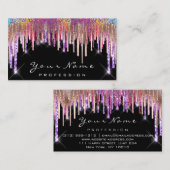 Carte De Visite Parties scintillant Holographe de maquillage de cl (Devant / Derrière)