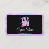 Carte De Visite Parties scintillant Holographe de ménage de maison (Devant)