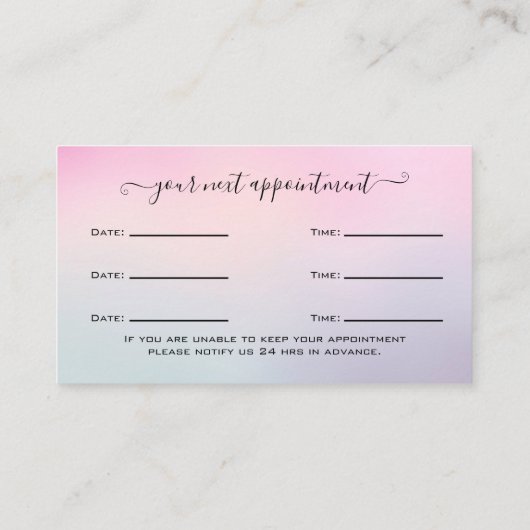 Carte De Visite Parties scintillant Holographe Eyelash Extension R (Dos)