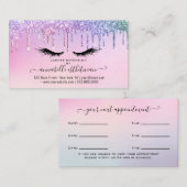 Carte De Visite Parties scintillant Holographe Eyelash Extension R (Devant / Derrière)
