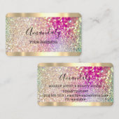Carte De Visite Parties scintillant Holographe Gold de maquillage  (Devant / Derrière)