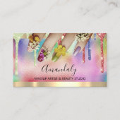 Carte De Visite Parties scintillant Holographe ongle manucure Flor (Devant)