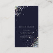 Carte De Visite Parties scintillant holographique à oreilles  bleu (Dos)