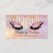 Carte De Visite Parties scintillant Holographique Arc-en-ciel Lash (Devant)