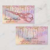 Carte De Visite Parties scintillant holographique arc-en-ciel Lect (Devant / Derrière)