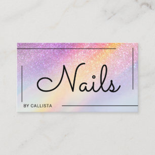 Carte De Visite Parties scintillant Holographique Arc-en-ciel Ombr