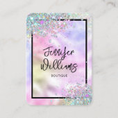 Carte De Visite Parties scintillant holographique Boutique moderne (Devant)